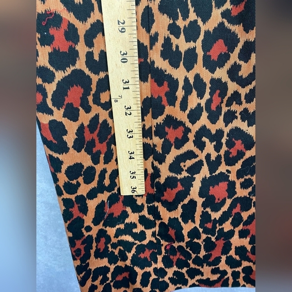 J.Crew Women’s Dress Brown Red Leopard Print Straight Stretch Lined Midi size 16 - Picture 6 of 8